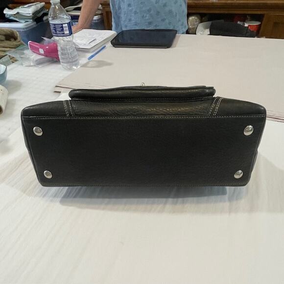 Coach, VTG Black Pebbled Leather Dome Satchel #H0993-F13963 - Picture 9 of 9